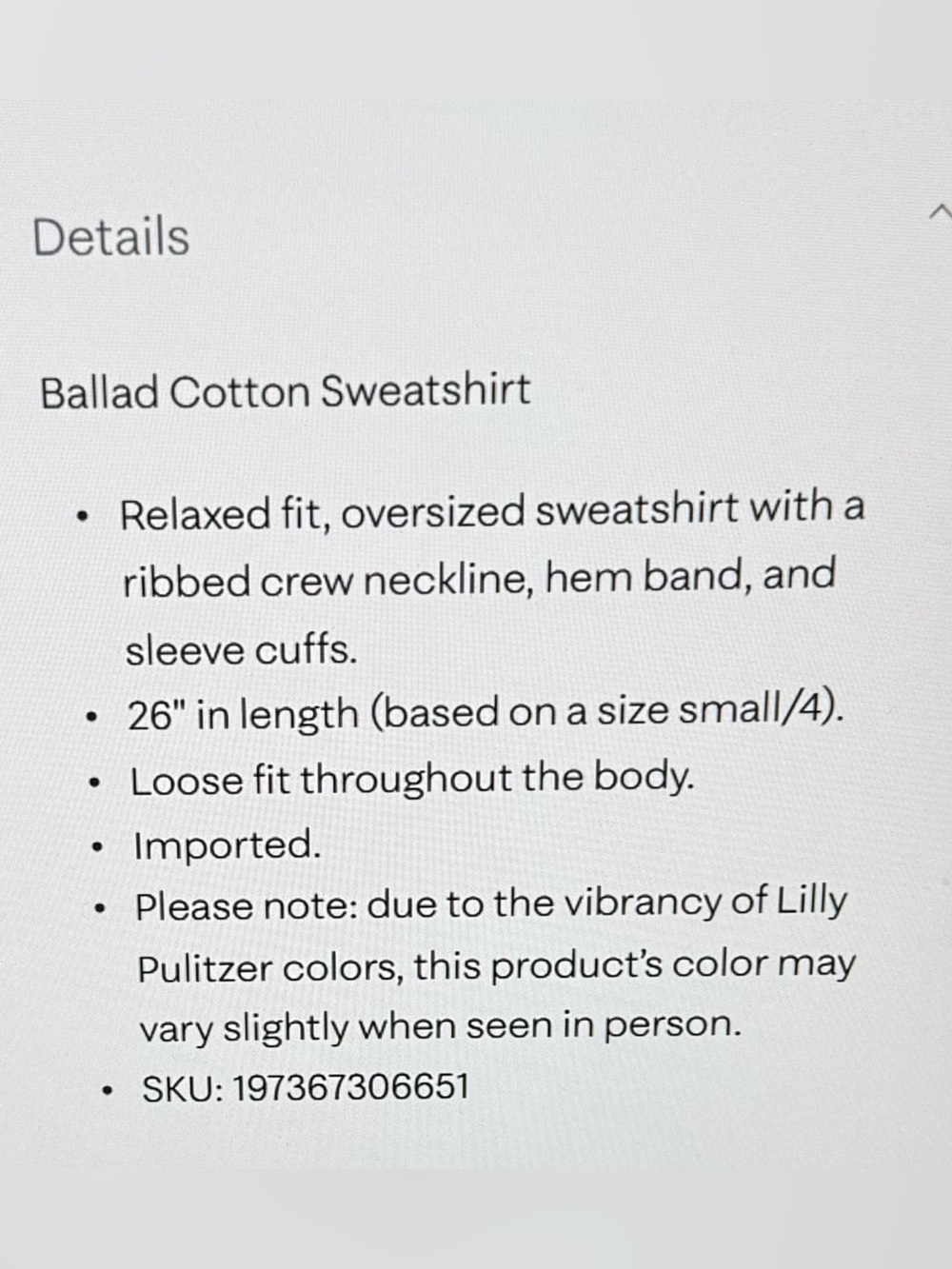 Lilly Pulitzer, NWTs Ballard Pullover Sweatshirt with Red Graphic, multiple sz - Picture 5 of 5